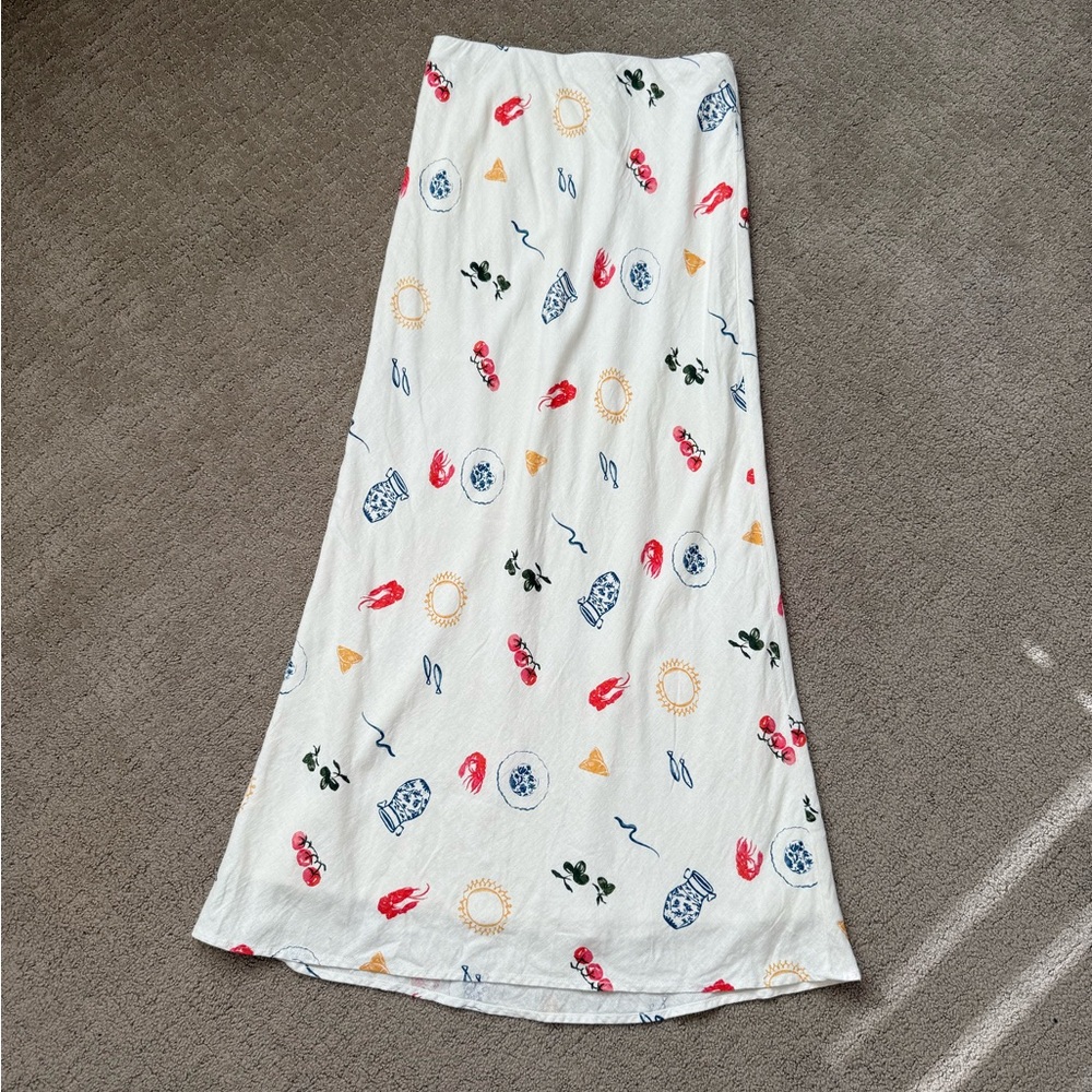 NWOT Abercrombie Linen Blend Column Skirt